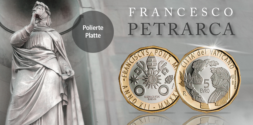  Vatikan 5 Euro 2024 Francesco Petrarca