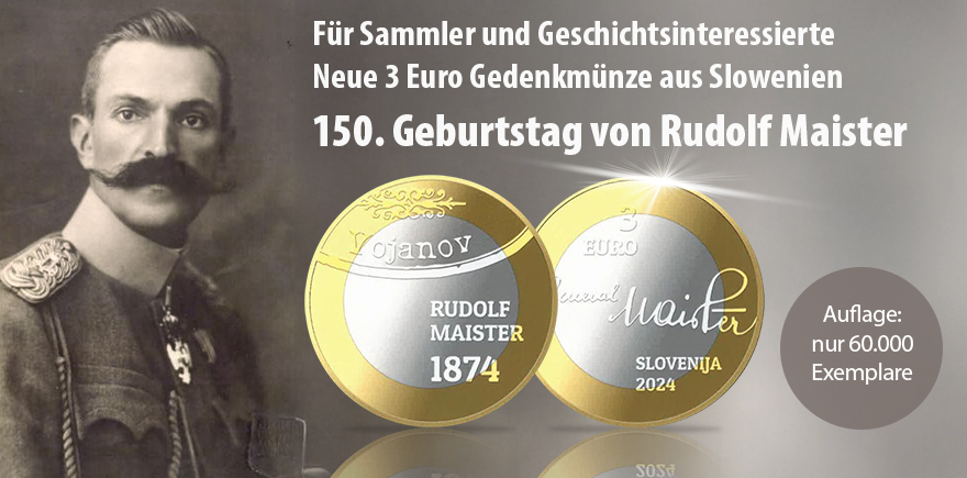  Slowenien 3 Euro 2024 Rudolf Maister