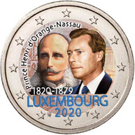 Luxemburg 2 Euro 2020 Henri von Oranien-Nassau in Farbe