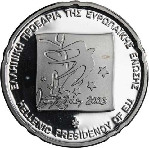 Griechenland-10Euro-2003-AGpp-Präsidentschaft-Etui