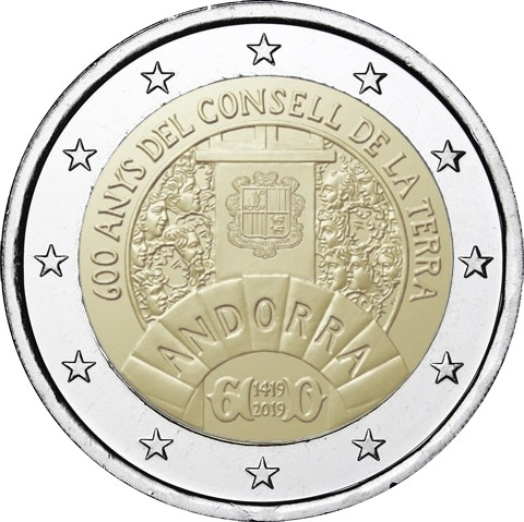 2 Euro-Gedenkmünzen 600. Jahrestag des Consell de la Terra aus Andorra bestellen