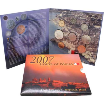 Malta-1,93Lira+5mils-2007-bfr-Kurssatz-Folder