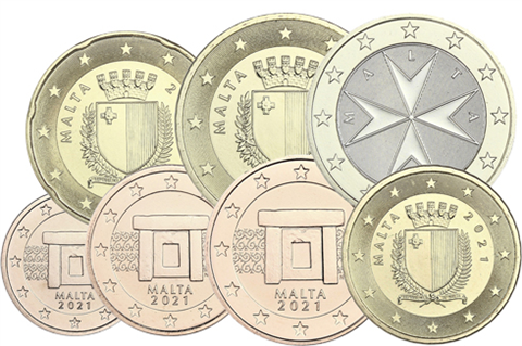 Malta 1 Cent - 1 Euro 2021 Kleinmünzensatz Mzz F