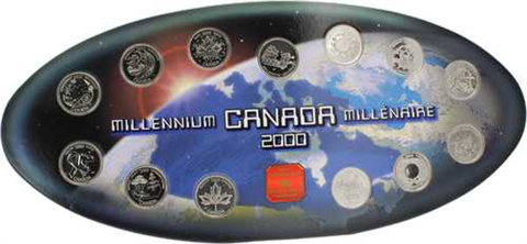 Kanada-13x25Cents-2000-stgl-Millenium-CoinSet-RS