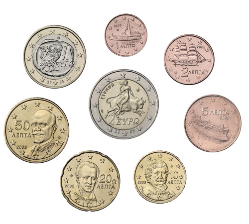 1 Cent, 2 Cent und 5 Cent aus Griechenland