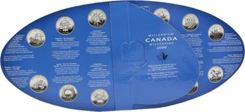 Kanada-13x25Cents-2000-stgl-Millenium-CoinSet-RS