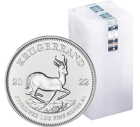 Südafrika-1-Rand-2022-Krügerrand-Silber-TUBE.