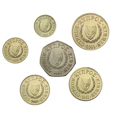 Zypern 1 Cent bis 50 Cent 1998 bis 2002 Sammlermünzen von
