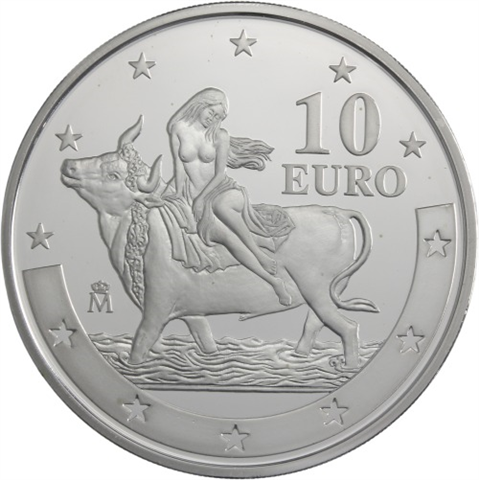 Spanien-10Euro-2003-AGPP-PrimerAniversarioEuro-Etui