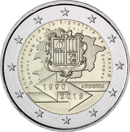 2 Euro Gedenkmünze 2015 Zollunion EU 