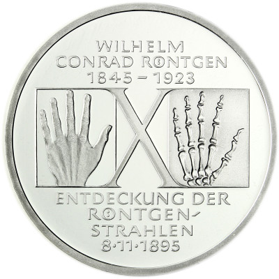 Deutschland 10 DM Silbermünze 1995 Wilhelm Korad Röntgen