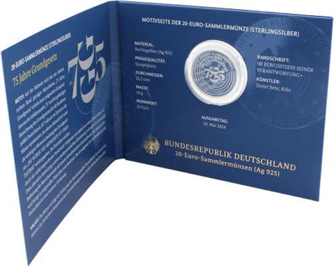 Deutschland-20Euro-2024-PP-Grundgesetz-Folder front