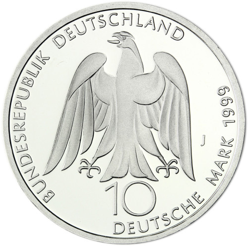 Deutschland 10 DM Silber 1999 Johann Wolfgang von Goethe - Kulturstadt Weimar 