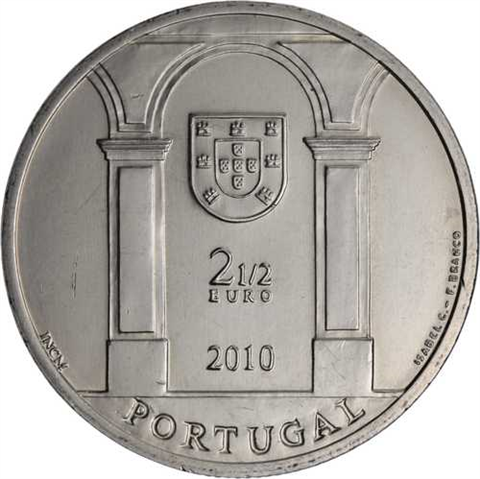 Portugal-2,5Euro-2010-CUNIbfr-SchlossplatzLissabon-RS