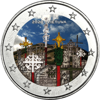 Litauen-2-Euro-2020-Berg-der-Kreuze-Farbe