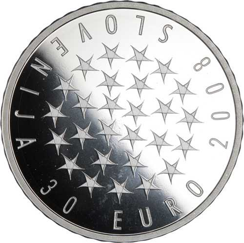 Slowenien-30Euro-2008-AGpp-EU-Ratspräsidentschaft-Etui