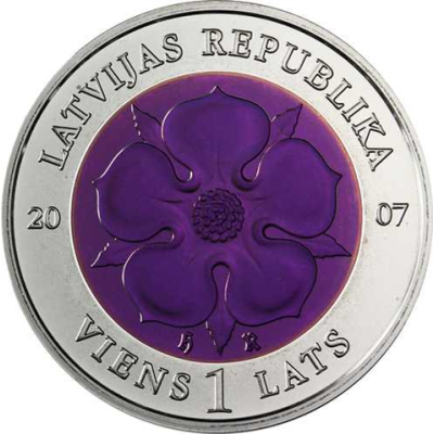 Lettland 1 Lats 2007 Stgl. Coin of Time 2 I