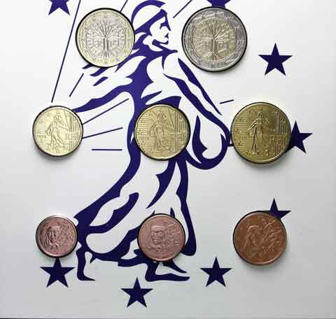 Euro Kursmünzensatz 2019 Frankreich 1 Cent bis 2 Euro im Folder Stgl. 