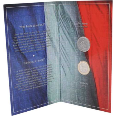 Frankreich-1Euro+1Francs-2001-bfr-Sonderedition2001-1