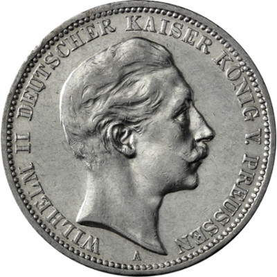 Preussen 3 Mark 1908 - 1912 Wilhelm II, Jäger 103