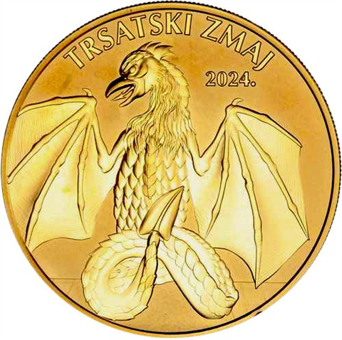 Kroatien-100Euro-2024-AUstgl-Drache-von-Trsat-VS