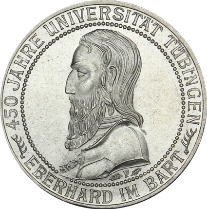 Deutsches Reich 3 Reichsmark 1927 Universität Tübingen, Jäger 328