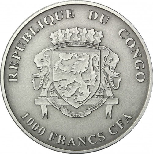 Kongo 1 Oz Silber 2015 Nashörner Münze 