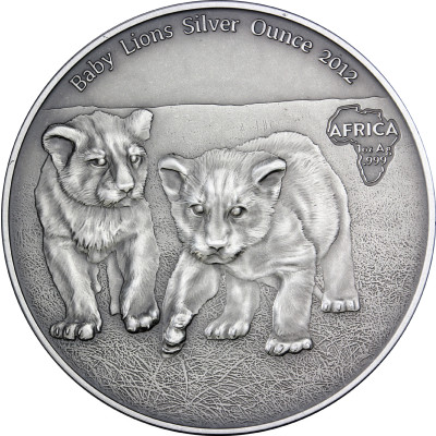 Kongo 1 Oz Silber 2012 Baby Löwen 