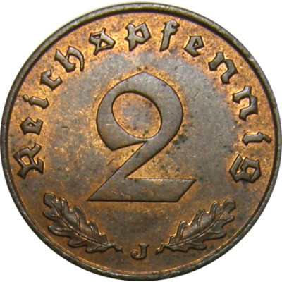 Drittes Reich 2 Reichspfennig 1936 - 1940, Jäger 362