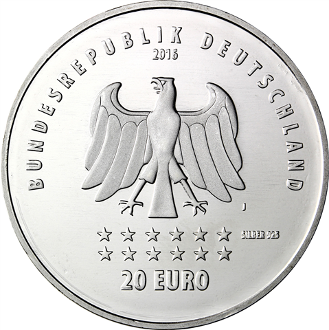 BRD 20 Euro 2016 bfr. 175 Jahre  Deutschlandlied 1