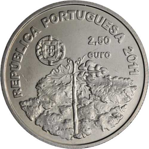 Portugal-2,5Euro-2011-CUNIbfr-WeinbaukulturPico-RS