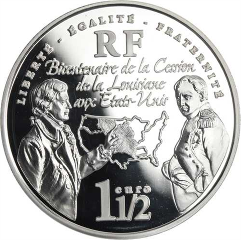 Frankreich-1,5Euro-2003-AGpp-VerkaufLouisiana-RS