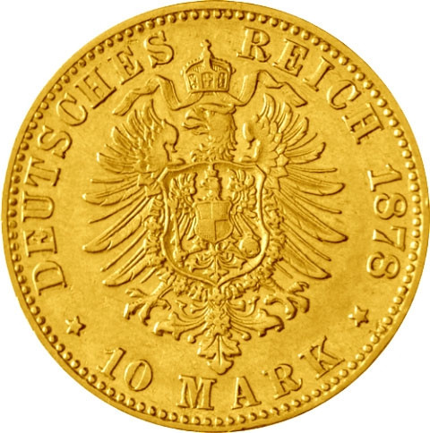 Reichsgoldmünzen Hessen Ludwig J. 219  10 Mark 1878-1888 Gold Ludwig IV. sammeln 