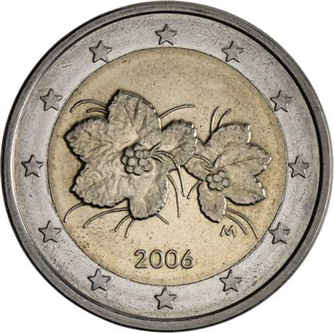 Finnland-2Euro-2006-bfr-Moltebeere-Fehlprägung-VS