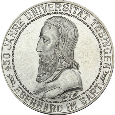 Deutsches Reich 3 Reichsmark 1927 Universität Tübingen, Jäger 328