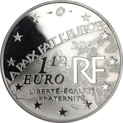 Frankreich-1,5Euro-2005-AGpp-2.Weltkrieg-Etui