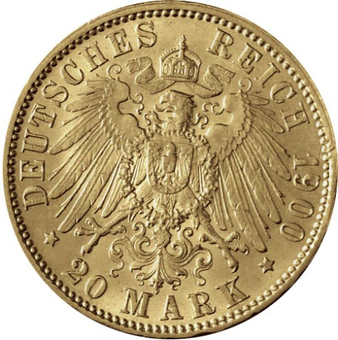 Goldmünze Kaiserreich 20 Mark Gold Otto von Bayern - J.200