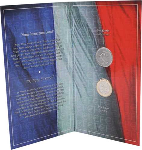 Frankreich-1Euro+1Francs-2001-bfr-Sonderedition2001-1