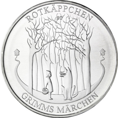 Grimms Märchen 20 Euro 2016 Silber Stgl. Rotkäppchen 