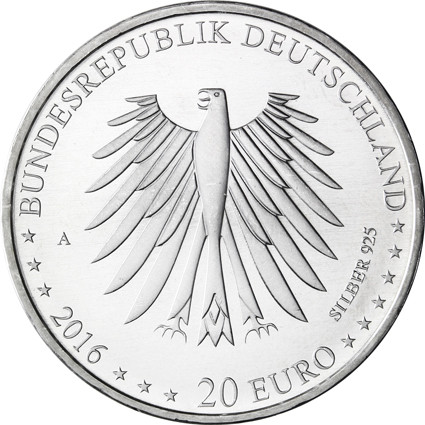 Grimms Märchen 20 Euro 2016 Silber Stgl. Rotkäppchen 