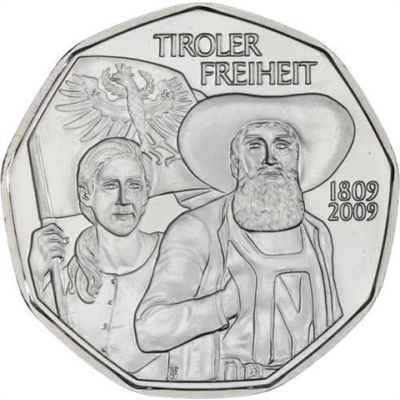 Österreich-5 Euro-2009-AGstgl-Tiroler Freiheit-RS