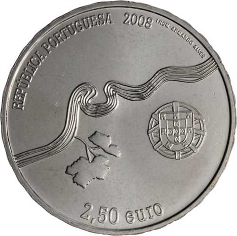 Portugal-2,5Euro-2008-CUNIbfr-WeinbauregionDouro-RS