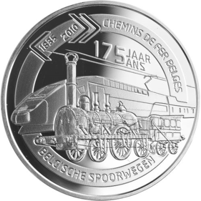 Belgien-5Euro-2010-AgPP-Eisenbahn-RS