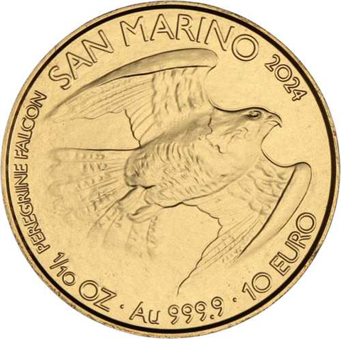 San-Marino-10Euro-2024-AuStgl-1-10-Unze-Wanderfalke-RS