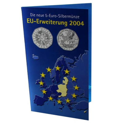 Österreich-5-Euro-2004-AGstgl-EU-Erweiterung-Folder-Blister