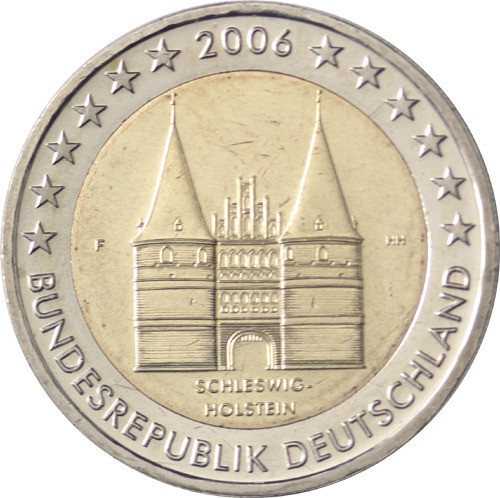 Deutschland 2 Euro 2006 bfr. Holstentor Lübeck im Satz A - J