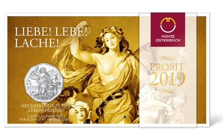 Österreich-5-Euro-2019-Neujahrsmünze-Lebensfreude-Glücksbringer