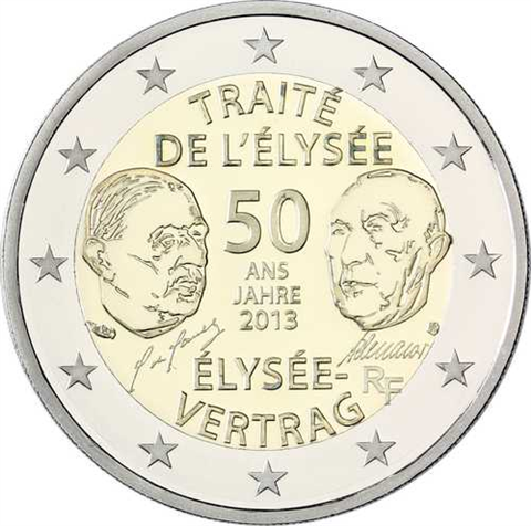 Frankreich-2Euro-2013- PP-Elysee Vertrag-RS