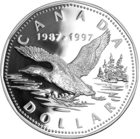 Kanada-1Dollar-1997-AgPP-Loon-Seetaucher-vs3-gs