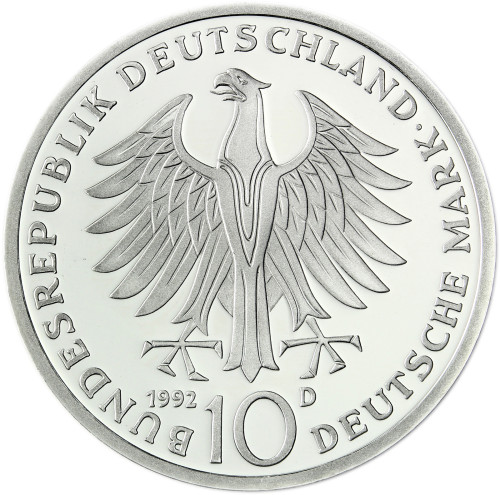 Deutschland 10 DM Silbermünze 1992 Pour le Mérite Orden RS